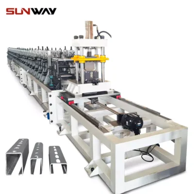 Solar mounting strut channel roll forming machine